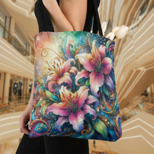 Künstlerischer Aquarell-Liliengarten