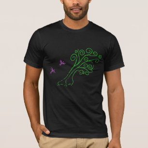 Künstlerischer Baum und Vögel T-Shirt