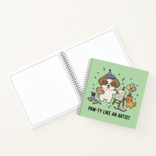 Künstlerischer Beagle-Ginger-Katzen-Party-Tier-Ski Notizbuch