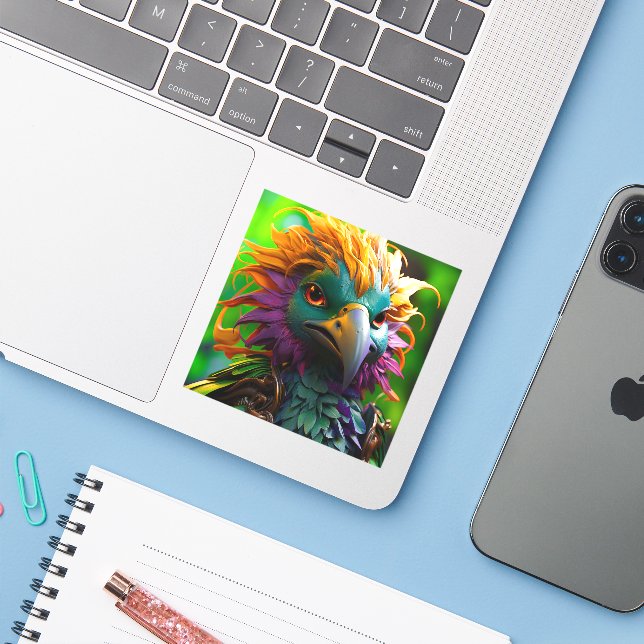 Künstlerischer Bird Aufkleber (Laptop mit iPhone)