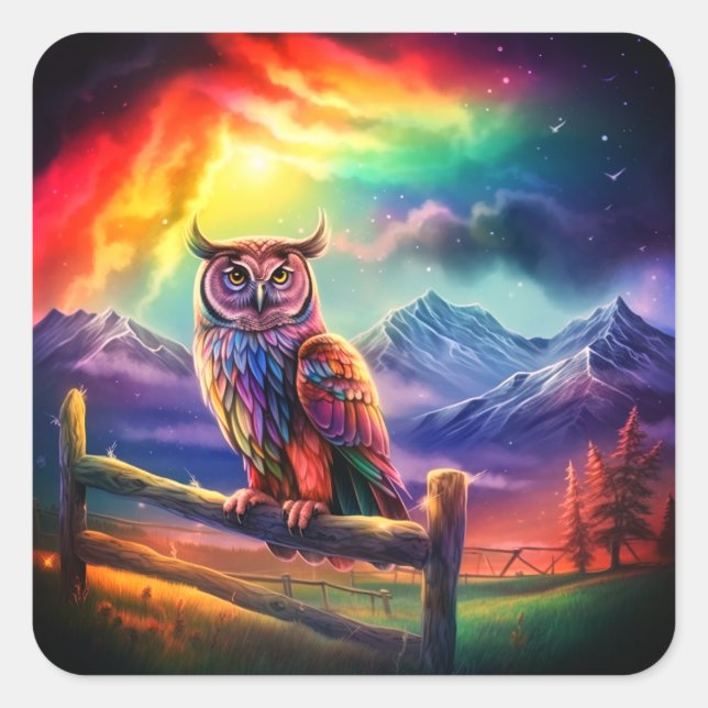 Künstlerischer Bird Quadratischer Aufkleber (Vorderseite)