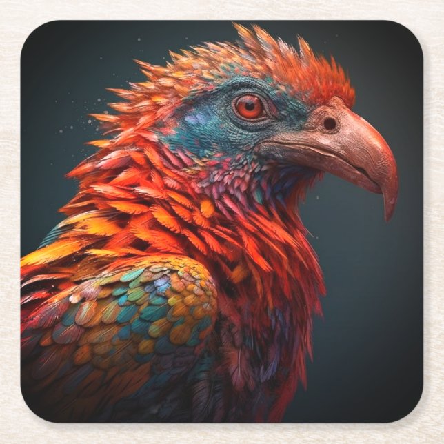 Künstlerischer Bird Rechteckiger Pappuntersetzer (Vorderseite)