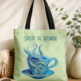 Künstlerischer Blue Coffee Cup mit wirbelnden Must