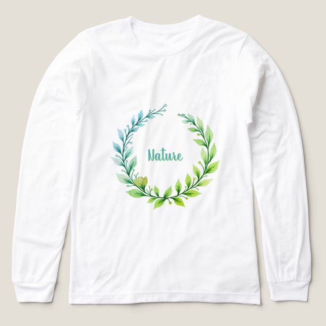 Künstlerischer Blumengirlande Tri-Blend Shirt (Design Vorderseite)