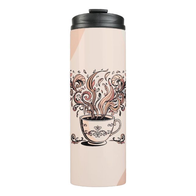 Künstlerischer Boho-Botanik-Kaffeetassen-Reisebech Thermosbecher (Vorderseite)
