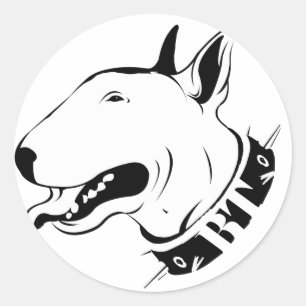 Künstlerischer Bullterrier-Hundezucht-Entwurf Runder Aufkleber
