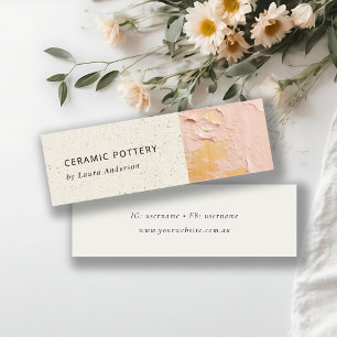 Künstlerischer Bush Pink Gold Öl Anstrich Keramik  Mini Visitenkarte