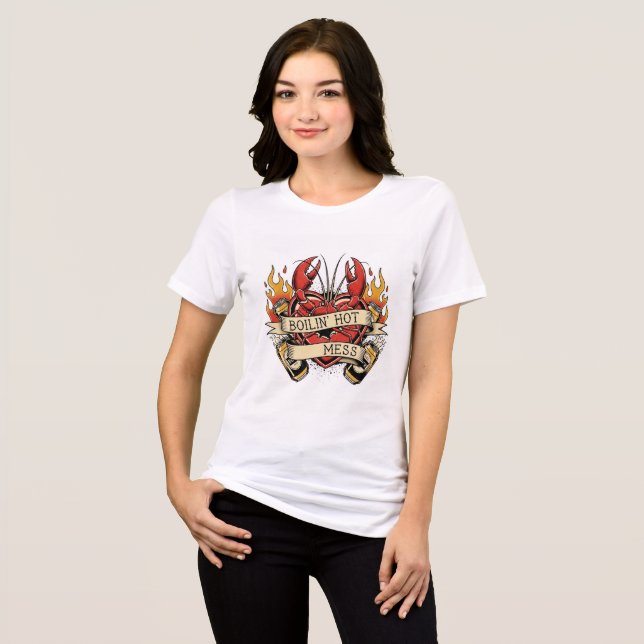 Künstlerischer Crawfish Boil Vibes T - Shirt! 🎨 � Tri-Blend Shirt (Vorderseite voll)