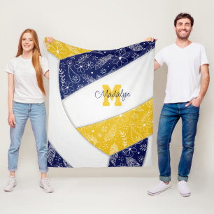 künstlerischer Doodle Marineblau Fleecedecke