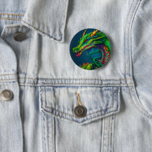 Künstlerischer Drache Button