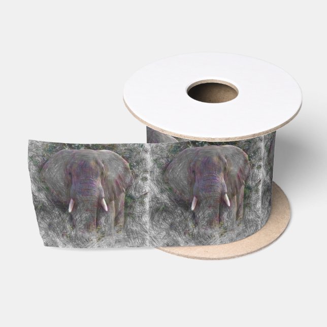 künstlerischer Elefant Satinband (Spule)