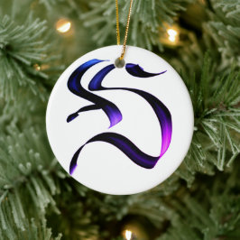 Künstlerischer Elegant Monogram Calligrafy Letter  Keramik Ornament