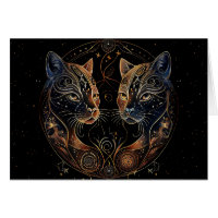 Künstlerischer Felenkreis Twin Cats Leere Innensei