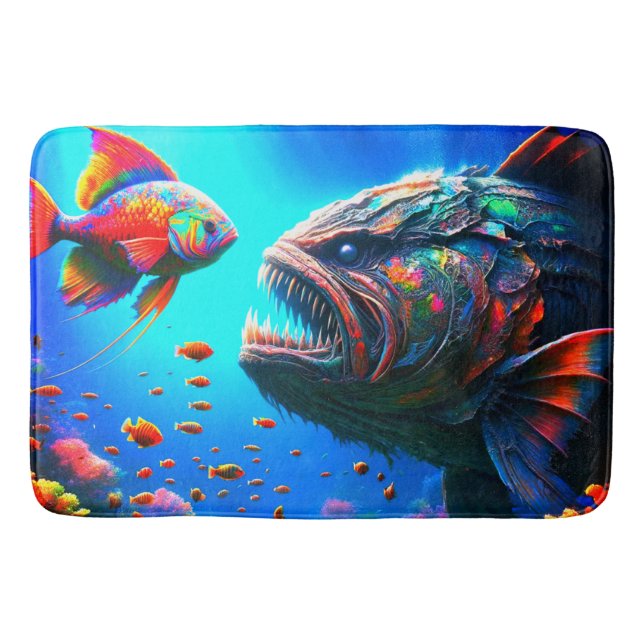 Künstlerischer Fisch Badematte (Vorderseite)