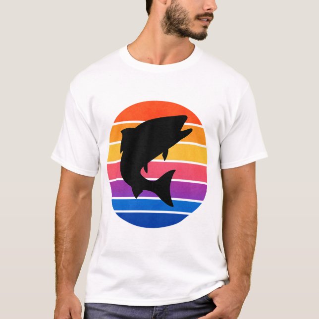 "Künstlerischer Fisch Illustration T - Shirt - Nat (Vorderseite)