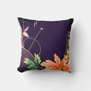 Künstlerischer Florist Abstract Aubergine Kissen
