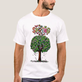 Künstlerischer Frühlingsblütenbaum Grafik T-Shirt