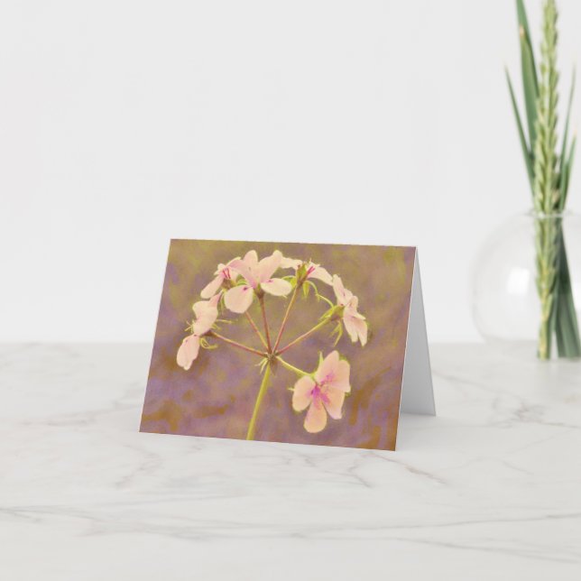 Künstlerischer Geranium-Bunch aus Gertie's Garden Karte (Vorderseite)