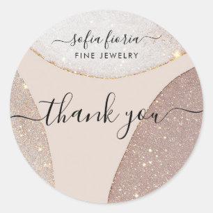 Künstlerischer Glitzer Schmuck Vielen Dank Sticker