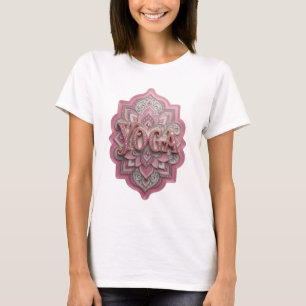 Künstlerischer Gold-YOGA-Aufdruck T-Shirt