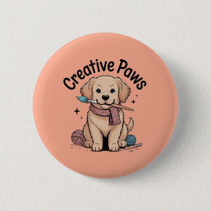 Künstlerischer Golden Retriever Hobbyist Hunde Kün Button
