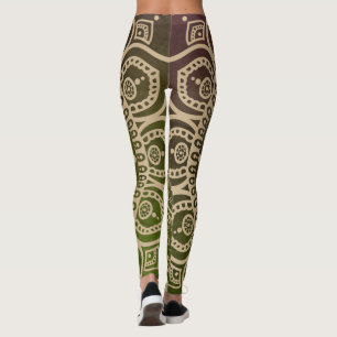 Künstlerischer Gradient staubige grüne Mandala Yog Leggings