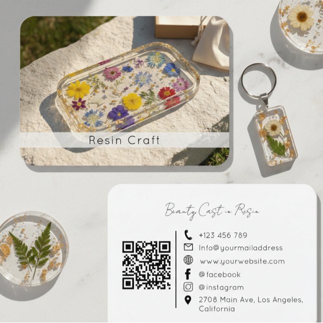 Künstlerischer Harzmarken-QR-Code Handgefertigtes  Visitenkarte (Von Creator hochgeladen)