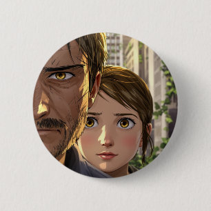 Künstlerischer Kinofilmdarsteller & Mädchen Pin-Ba Button