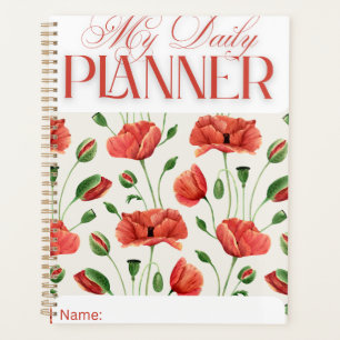 Künstlerischer Klatschmohn-Tagesplanplaner Planer