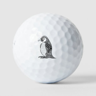 Künstlerischer König Penguin Zendoodle Golfball