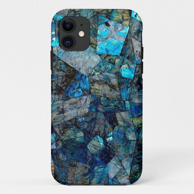 Künstlerischer Labradorit-abstrakter Edelsteine Case-Mate iPhone Hülle (Rückseite)