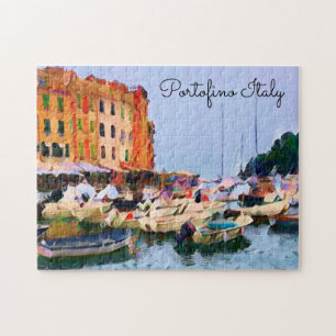 Künstlerischer Landschaftlicher Portofino Italien Puzzle