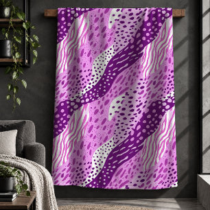 Künstlerischer Leopard Tiger Magenta Hot Pink Bett Sherpadecke