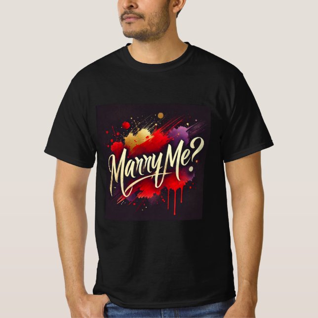 Künstlerischer Liebe Vorschlag Marry Me Mens Tshir T-Shirt (Vorderseite)