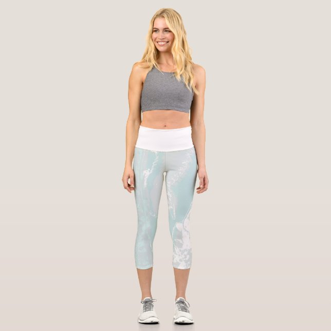künstlerischer Meeresfluss Capri Leggings (Vorderseite)