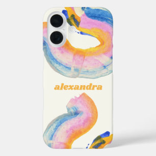 Künstlerischer Name Abstrakt Blau und Gelb iPhone 16 Hülle