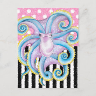Künstlerischer Oktopus Postkarte