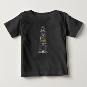 Künstlerischer Ozean Leuchtturm Meer Leben Sterne Baby T-shirt