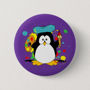 Künstlerischer Penguin-Cartoon Button