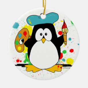 Künstlerischer Pinguin Keramikornament