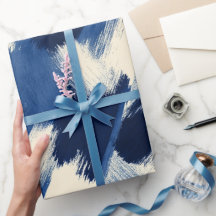 Künstlerischer Pinsel Navy Indigo Strich Abstrakte