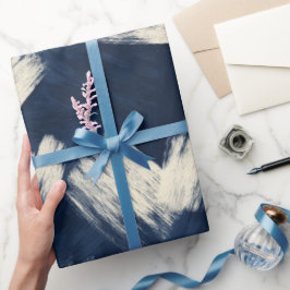 Künstlerischer Pinsel Navy Indigo Strich abstrakte Geschenkpapier