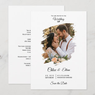 Künstlerischer Pinselstrich Foto-Hochzeitseinladun Einladung