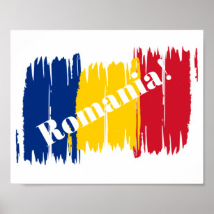 Künstlerischer Pinselstrich Rumänien Poster