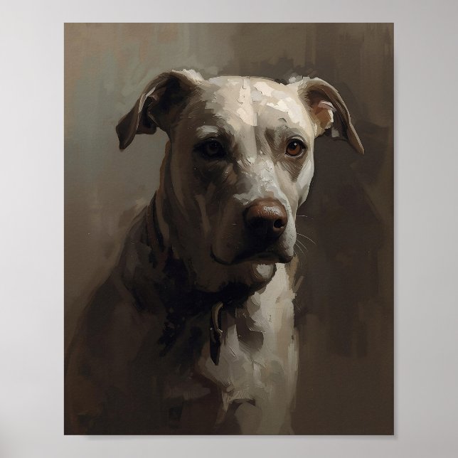 Künstlerischer Pitbull-Hund - Abstrakter expressio Poster (Vorne)