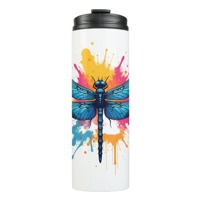 Künstlerischer Pop Malerische Drachenfliege Thermosbecher (Vorderseite)