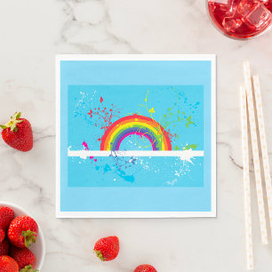 Künstlerischer Regenbogen Farbenfrohe Kunst Serviette