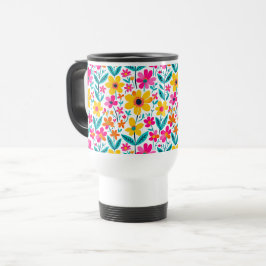 Kunstlerischer Reise-Tasse mit kühnen Blumenmuster Reisebecher