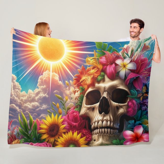 Künstlerischer Schädel Fleecedecke (Beispiel)