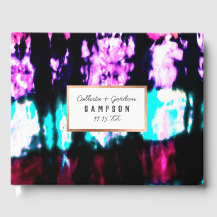 Künstlerischer Sommer Aquamarin Schwarz Farbige Ge Gästebuch